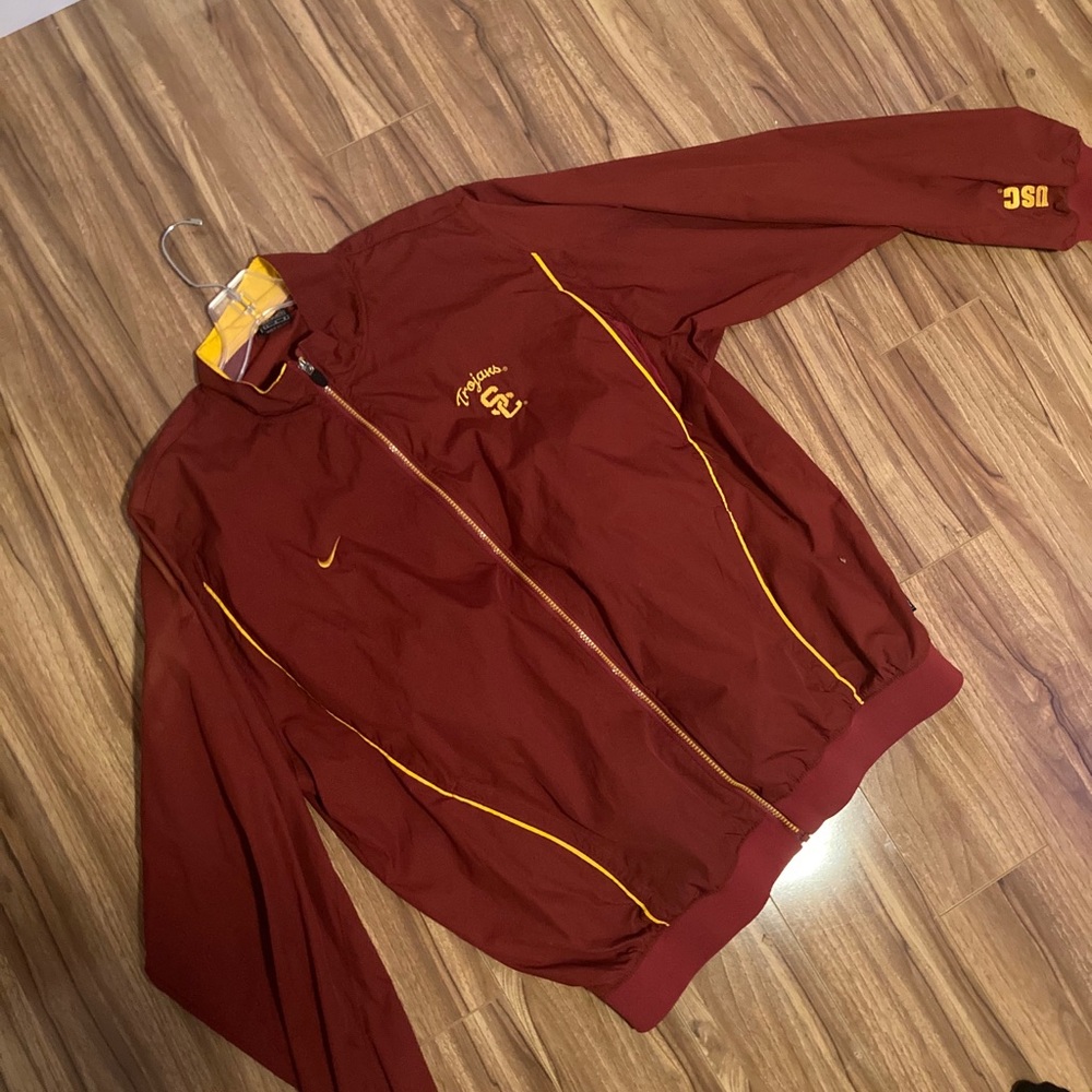 Nike Maroon and Yellow Windbreaker Jacket